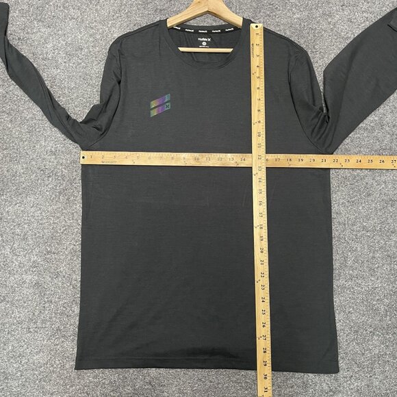 Hurley X Mens Long Sleeve Shirt Size Large Gray Logo Front Active Pullover - Picture 7 of 7